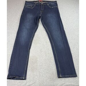 Mousai Jeans Mens 36x31 Handcrafted USA Straight Slim Stretch Indigo